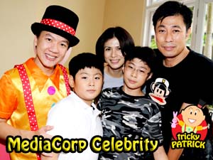 magician tricky patrick with tv celebrity pan ling ling and family